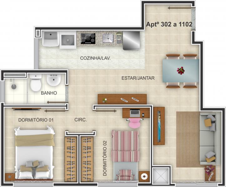 Apartamento, 2 quartos, 51 m² - Foto 4