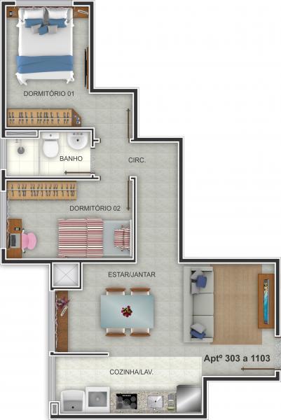 Apartamento, 2 quartos, 51 m² - Foto 5